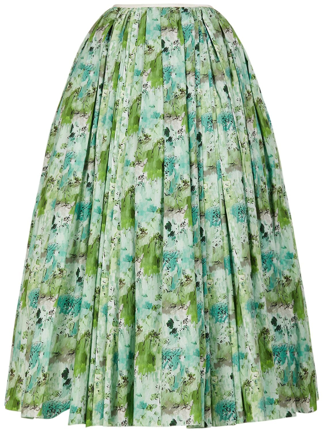 GIAMBATTISTA VALLI Printed Cotton Poplin Maxi Skirt