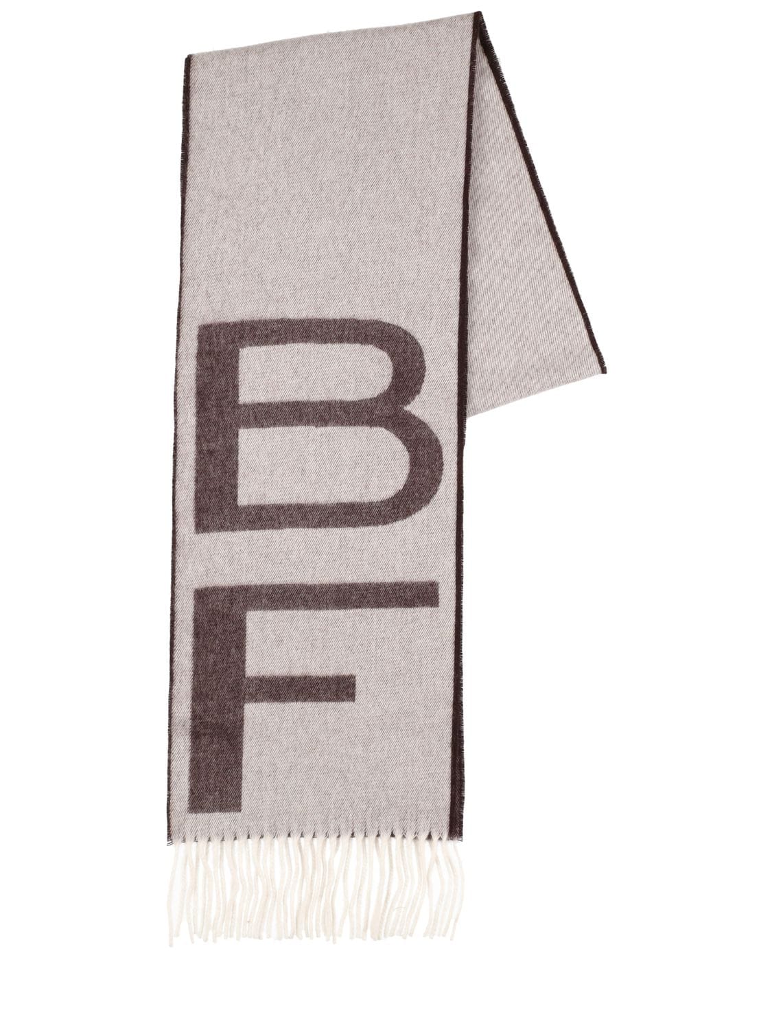 Bf Logo Wool Fringed Scarf