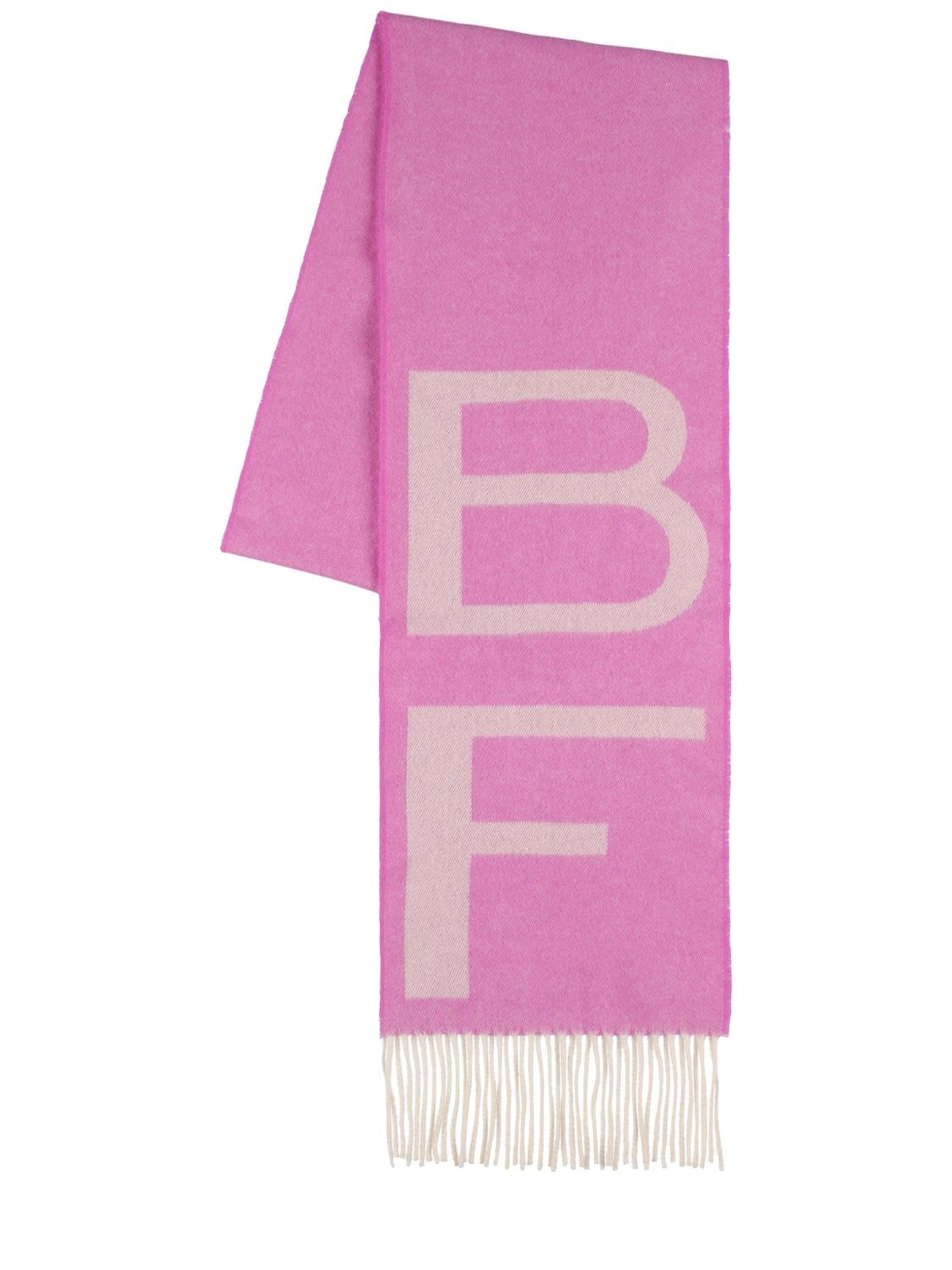 Bf Logo Wool Fringed Scarf