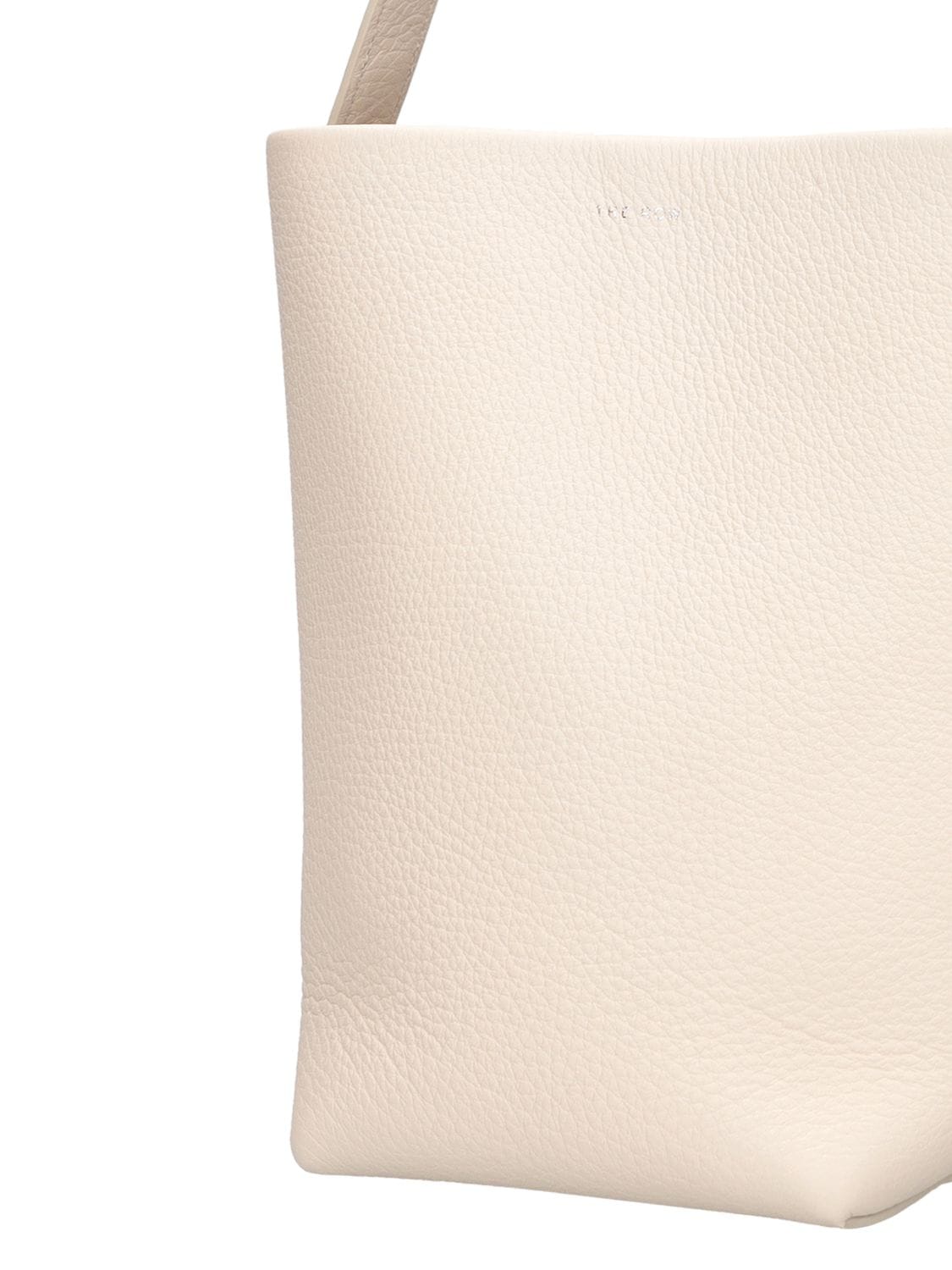 Shop The Row Small N/s Lux Grain Park Leather Tote In Ivory