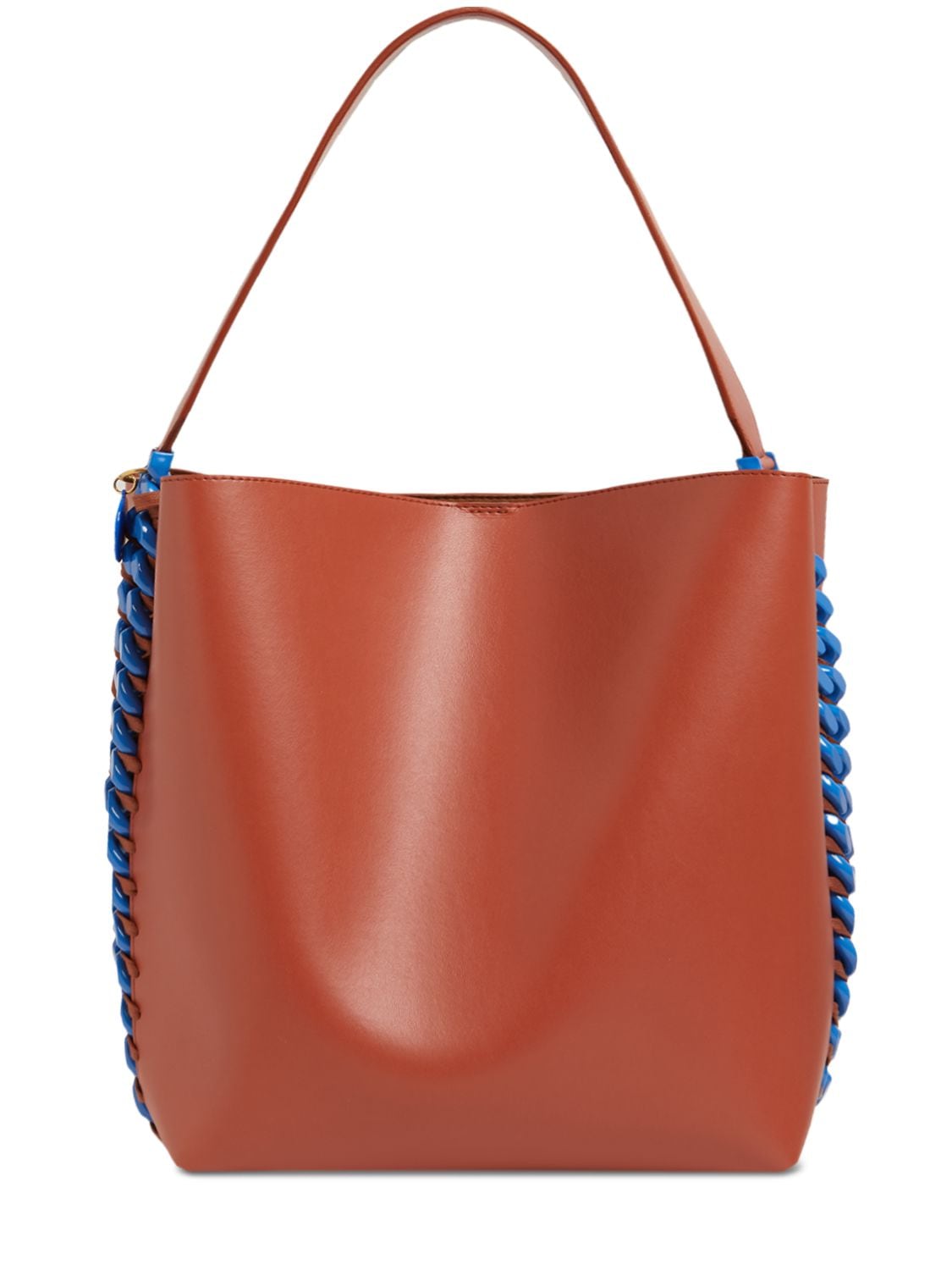 Frayme Faux Leather Bag W/colored Chain