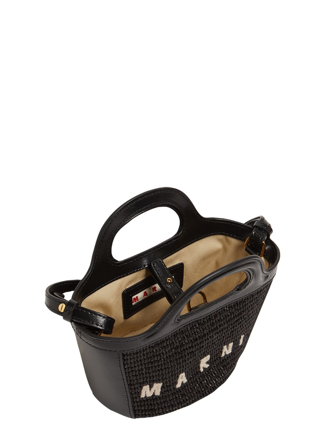 Shop Marni Micro Tropicalia Summer Top Handle Bag In 블랙