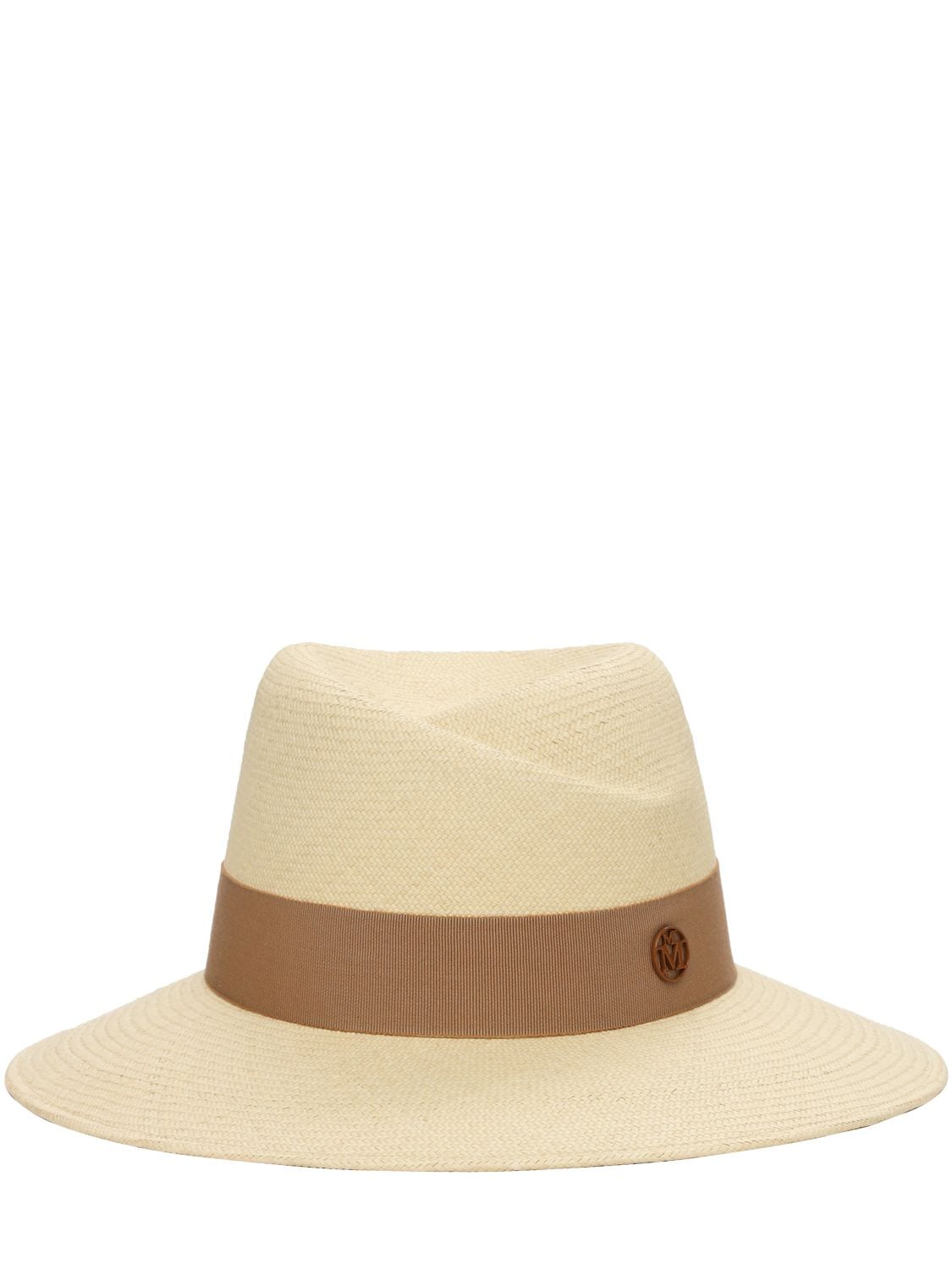 Maison Michel Beige Straw Charles Fedora Hat In Natural