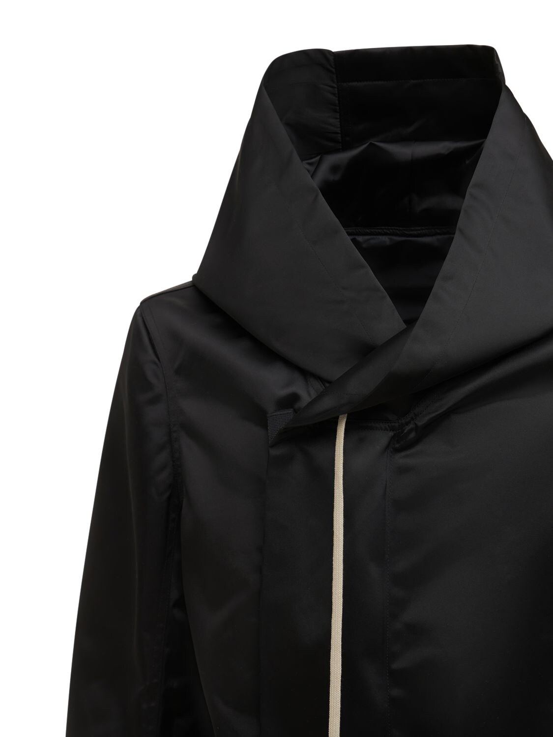 Rick Owens Bauhaus Fishtail Asymmetric Hooded Coat In Black | ModeSens
