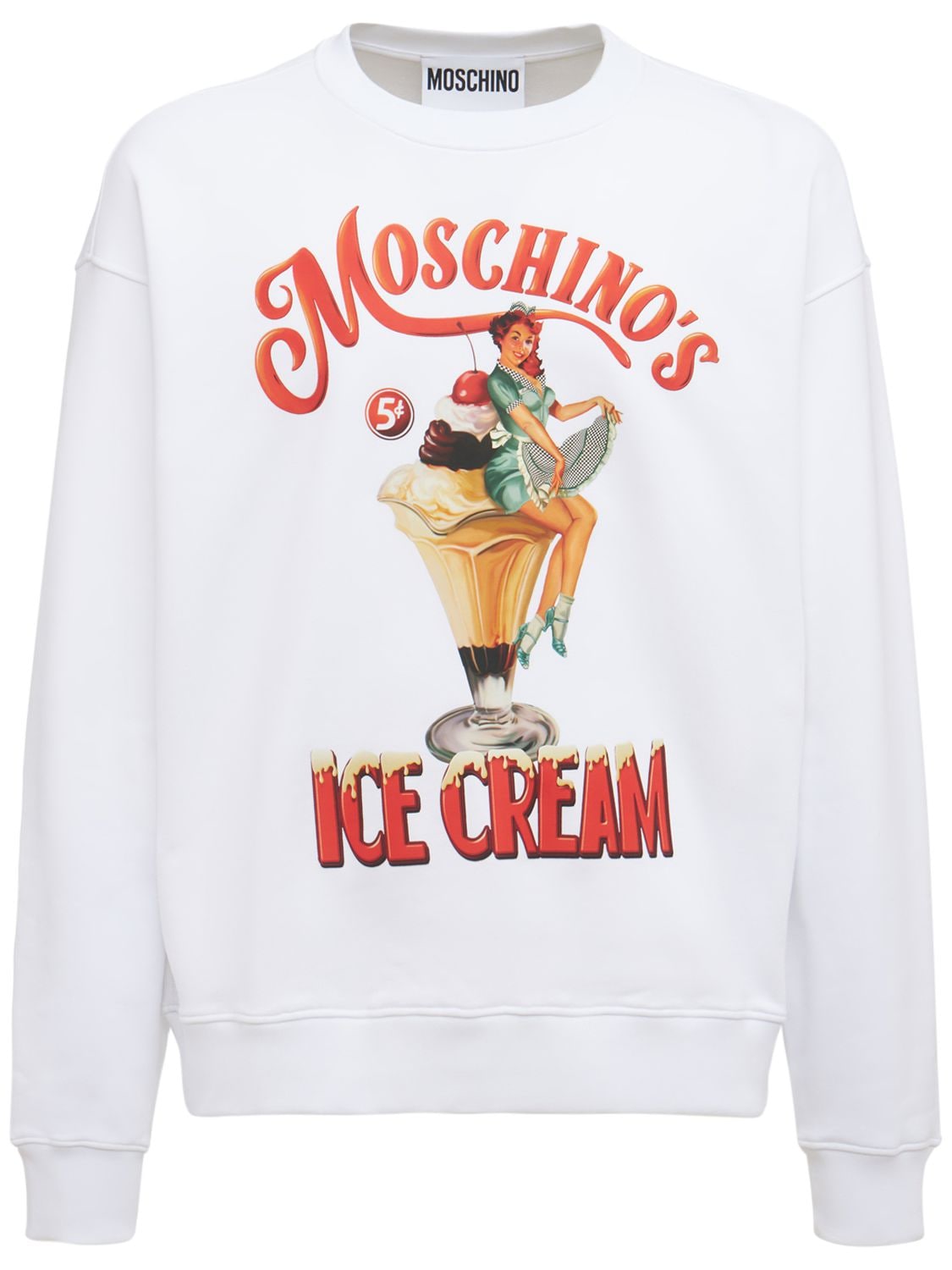 Ice Cream Print Cotton Sweatshirt
