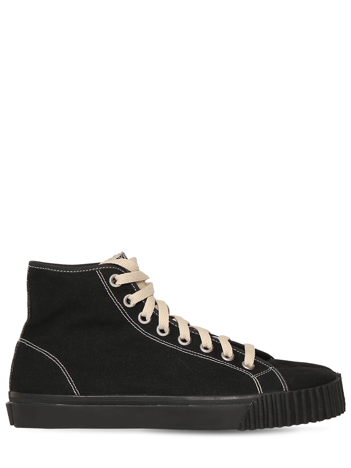 Maison Margiela 20mm Tabi Canvas High-top Sneakers In 블랙