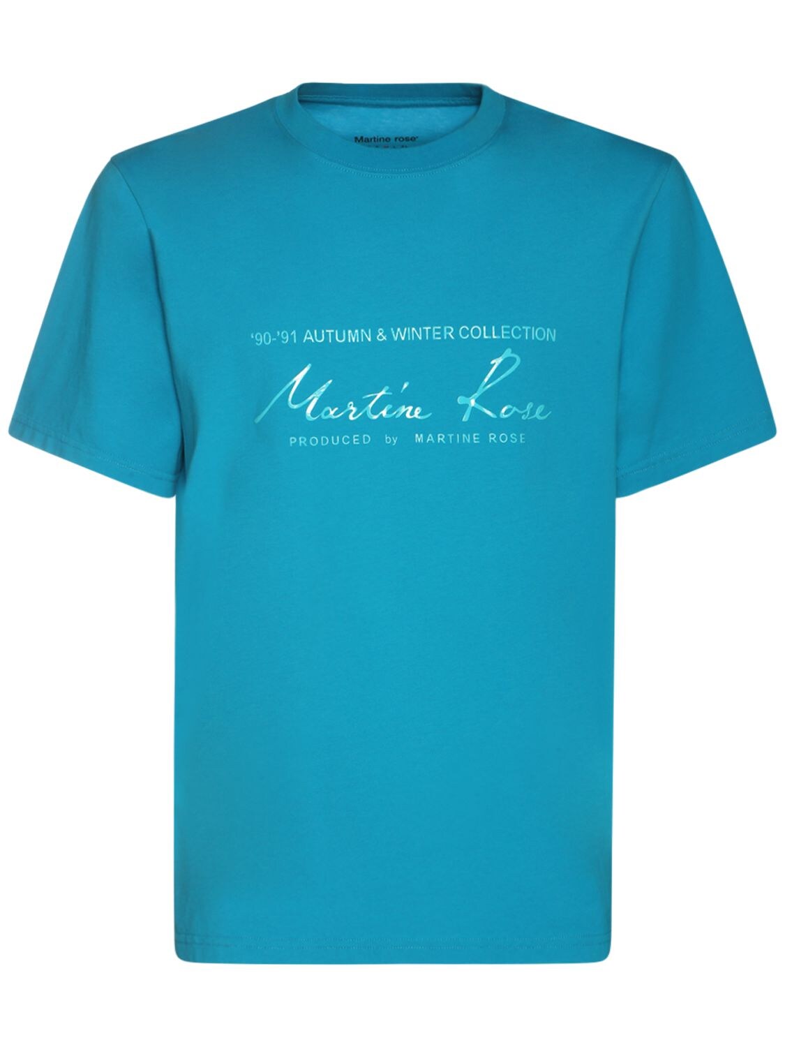 MARTINE ROSE Rubber Logo Cotton Jersey T-shirt