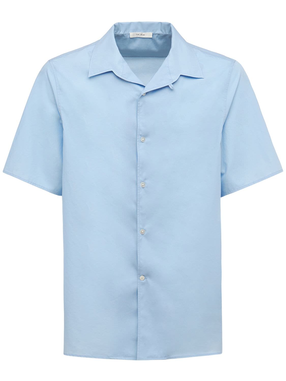 The Row Giuseppe Cotton-poplin Short-sleeved Shirt In Light Blue | ModeSens