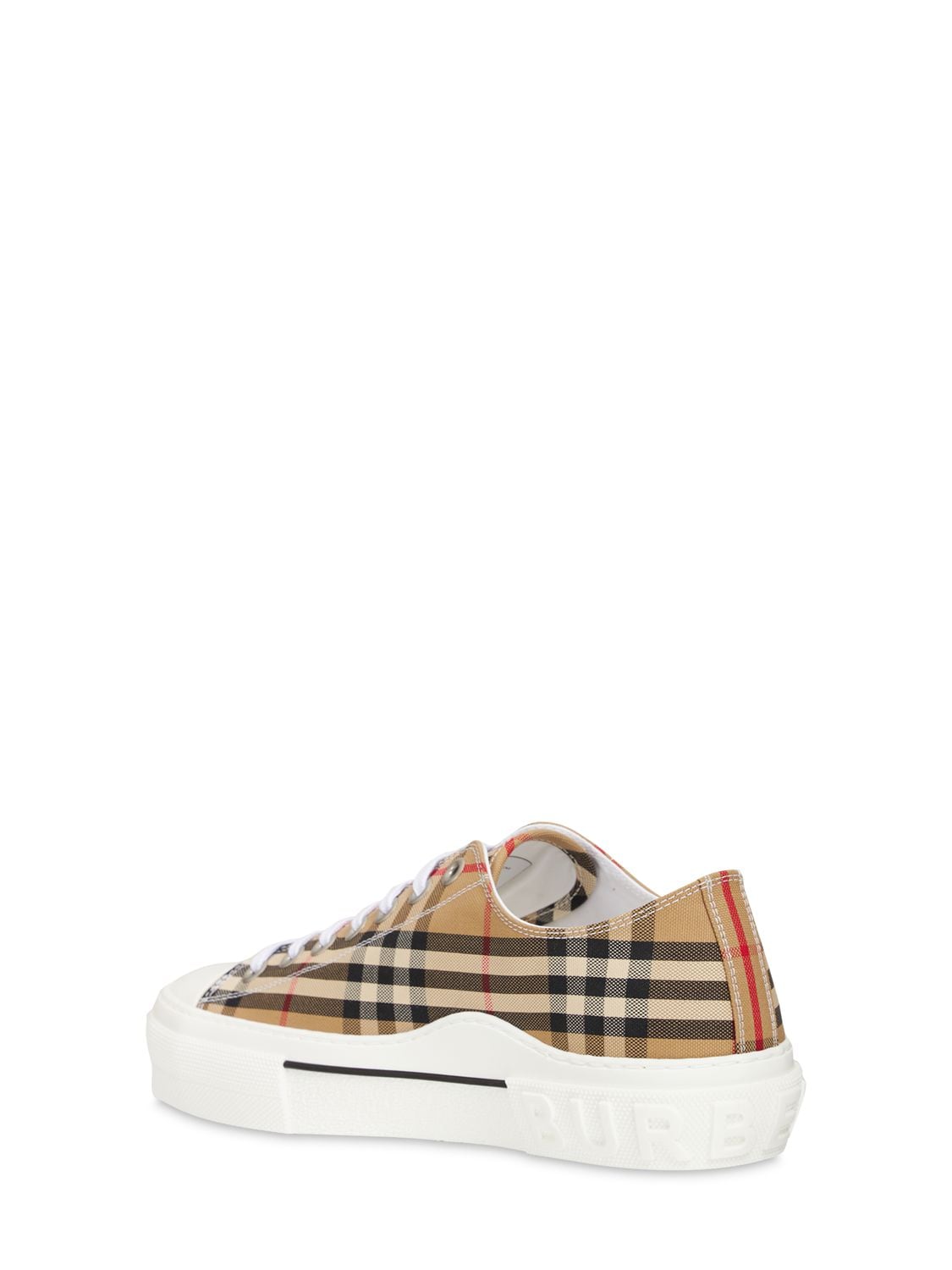 Shop Burberry Jack Canvas Check Low Sneakers In Archive Beige