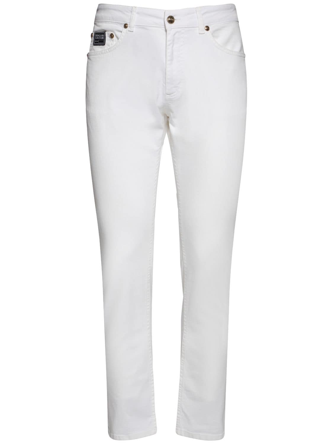 Versace Jeans Couture Five pockets stretch cotton slim jeans White