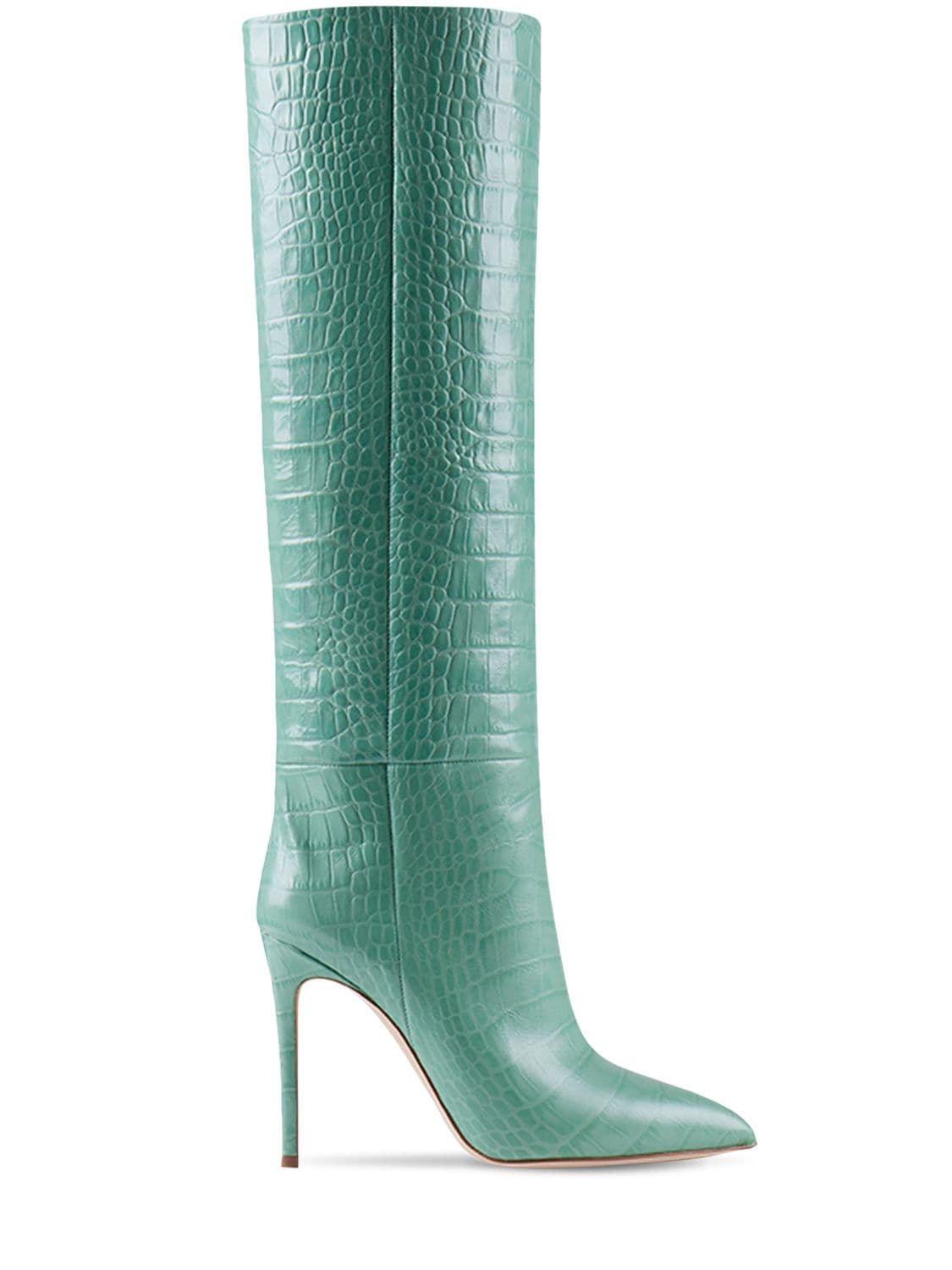 Image of 105mm Croc Embossed Leather Tall Boots