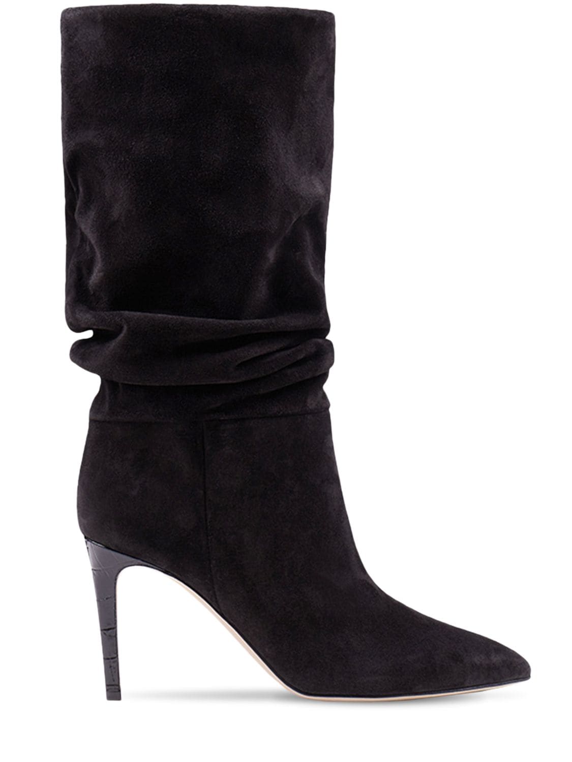 Shop Paris Texas 85mm Slouchy Suede Boots In Чёрный