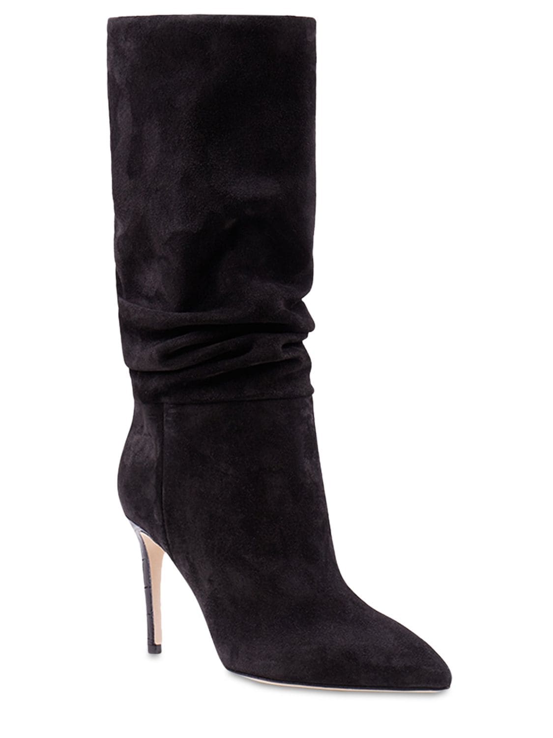 Shop Paris Texas 85mm Slouchy Suede Boots In Чёрный