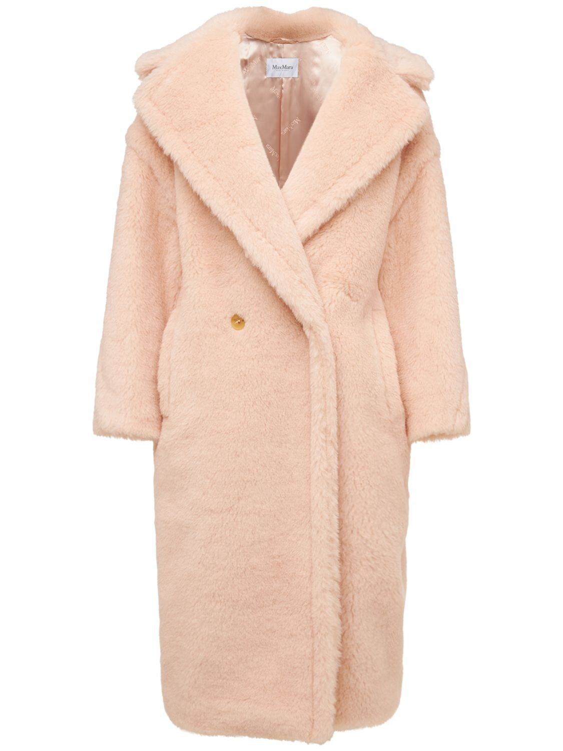 Max Mara - Teddy alpaca blend coat - Pink | Luisaviaroma