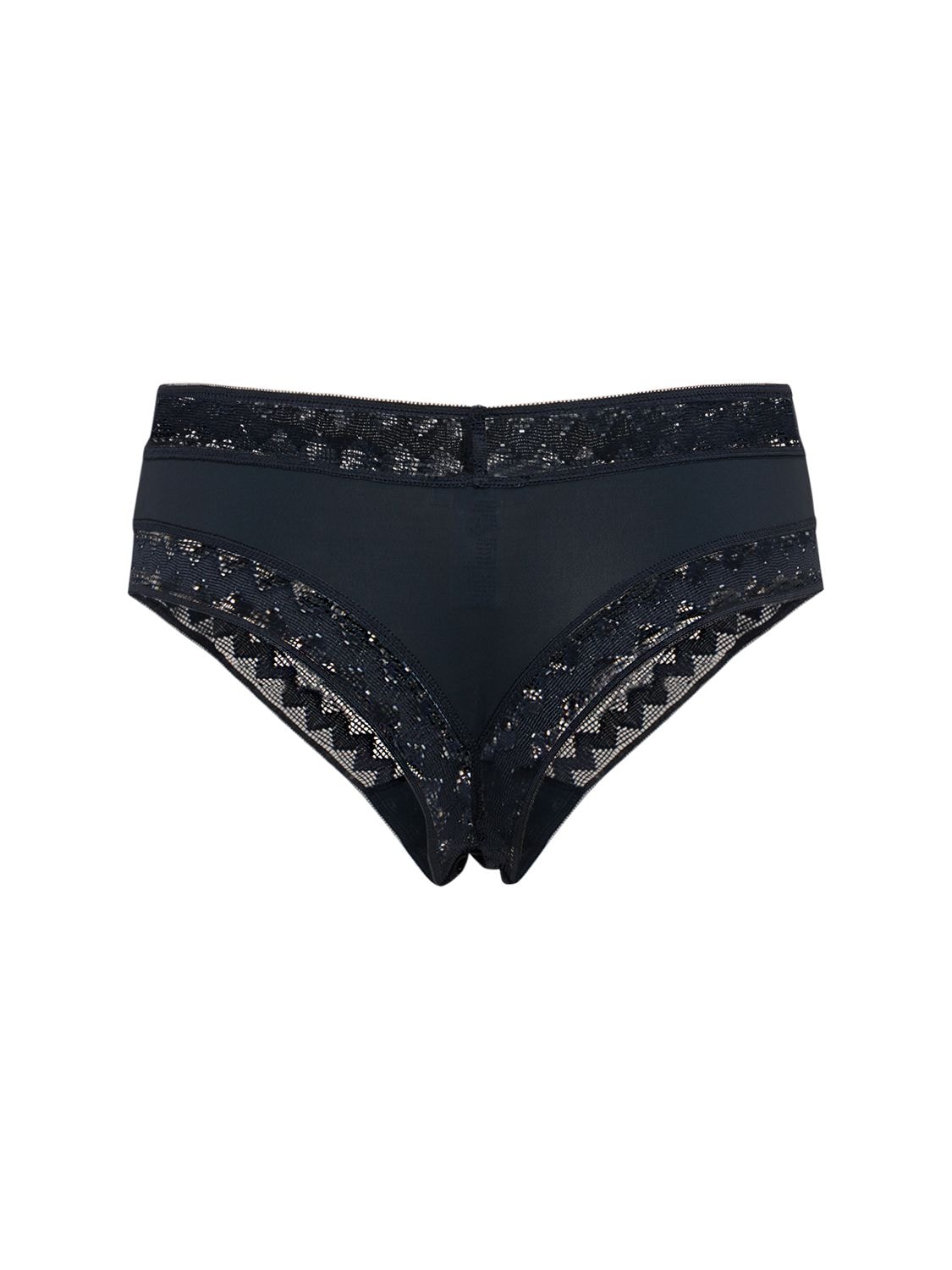 Shop Eres Gabby Thong W/ Lace Detail In Blue
