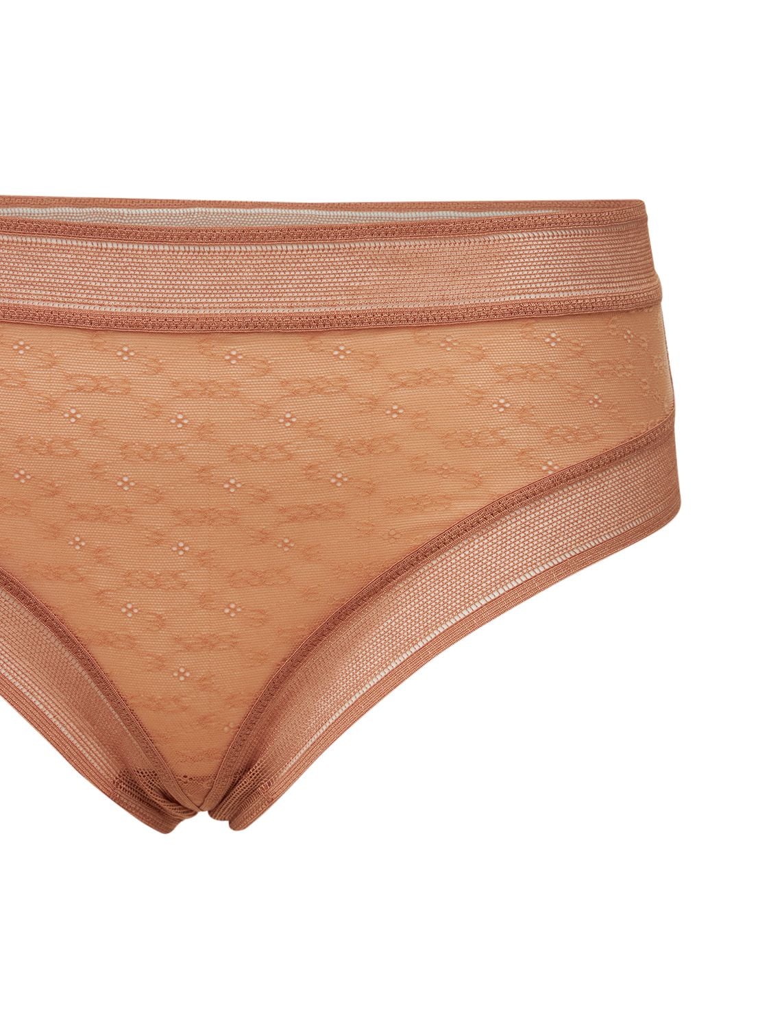 Shop Eres Allura Lace Thong In Beige