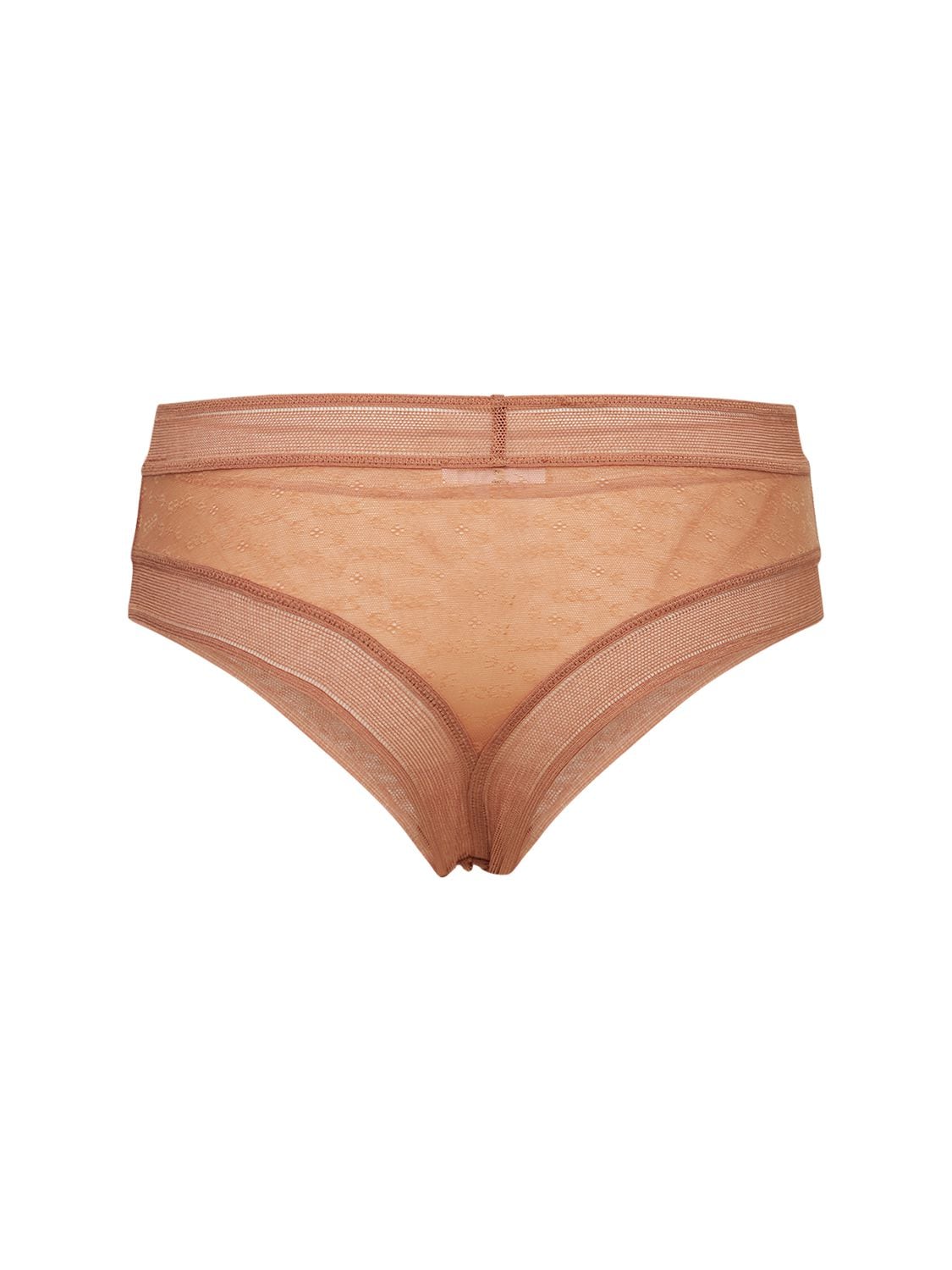 Shop Eres Allura Lace Thong In Beige