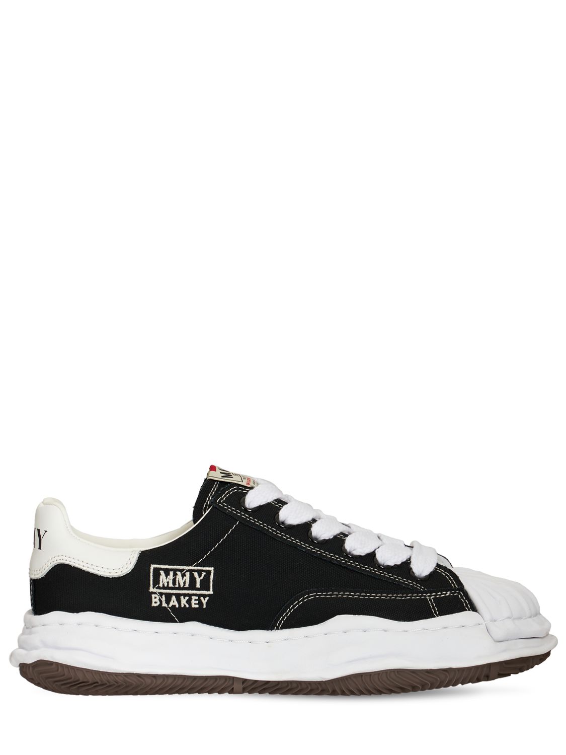 Mihara Yasuhiro - Blakey low canvas sneakers - Black/White | Luisaviaroma