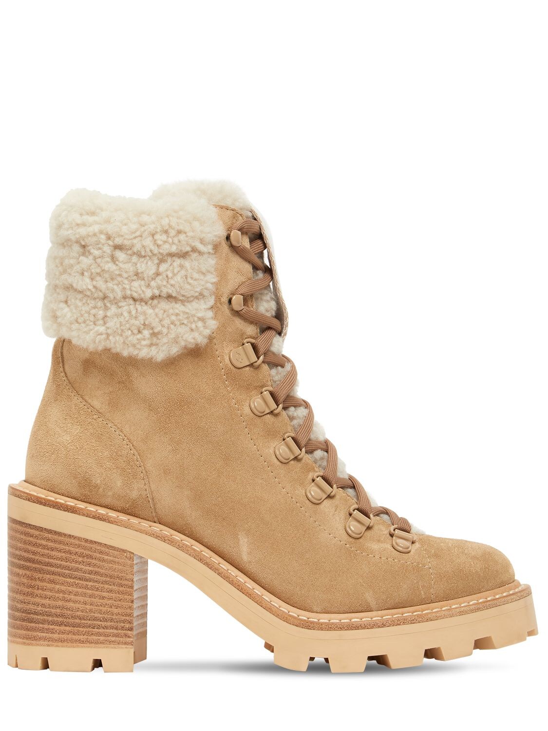 65mm Eshe Suede & Shearling Boots