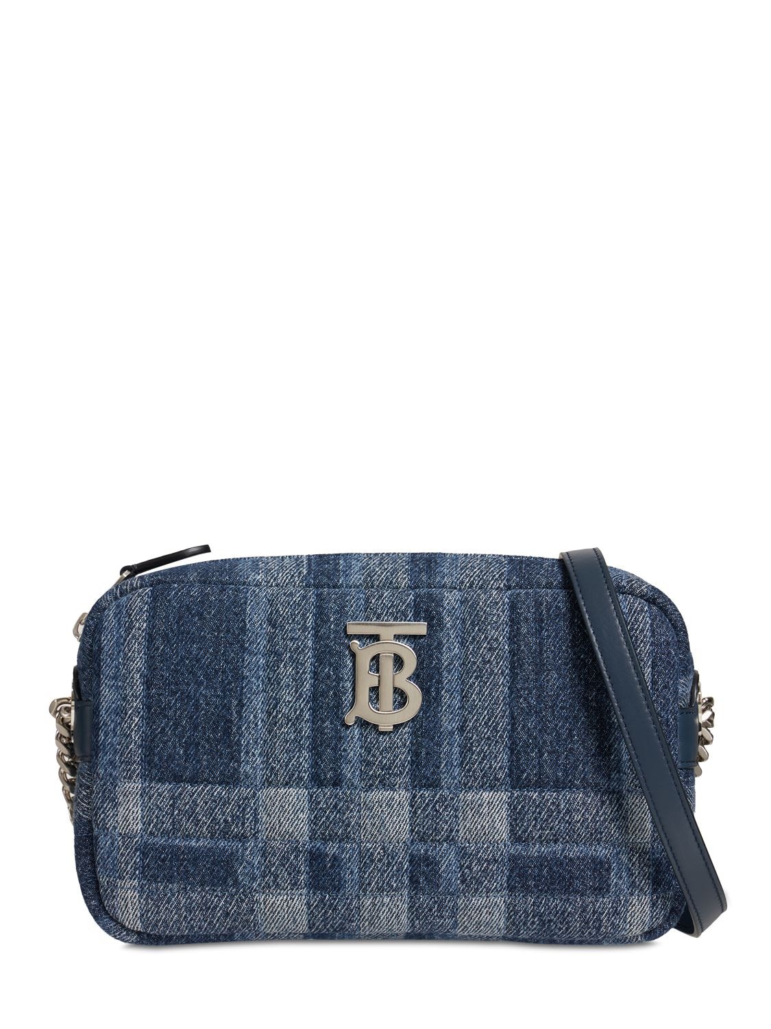 Burberry - Small lola cotton denim camera bag - Blue | Luisaviaroma