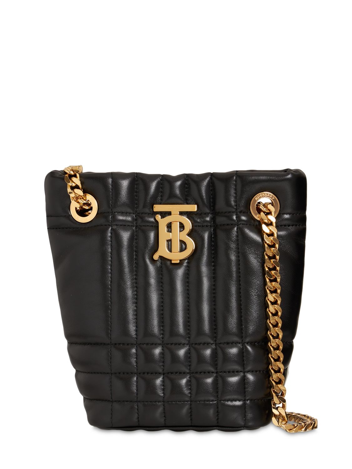 BURBERRY Mini Lola Quilted Leather Bucket Bag