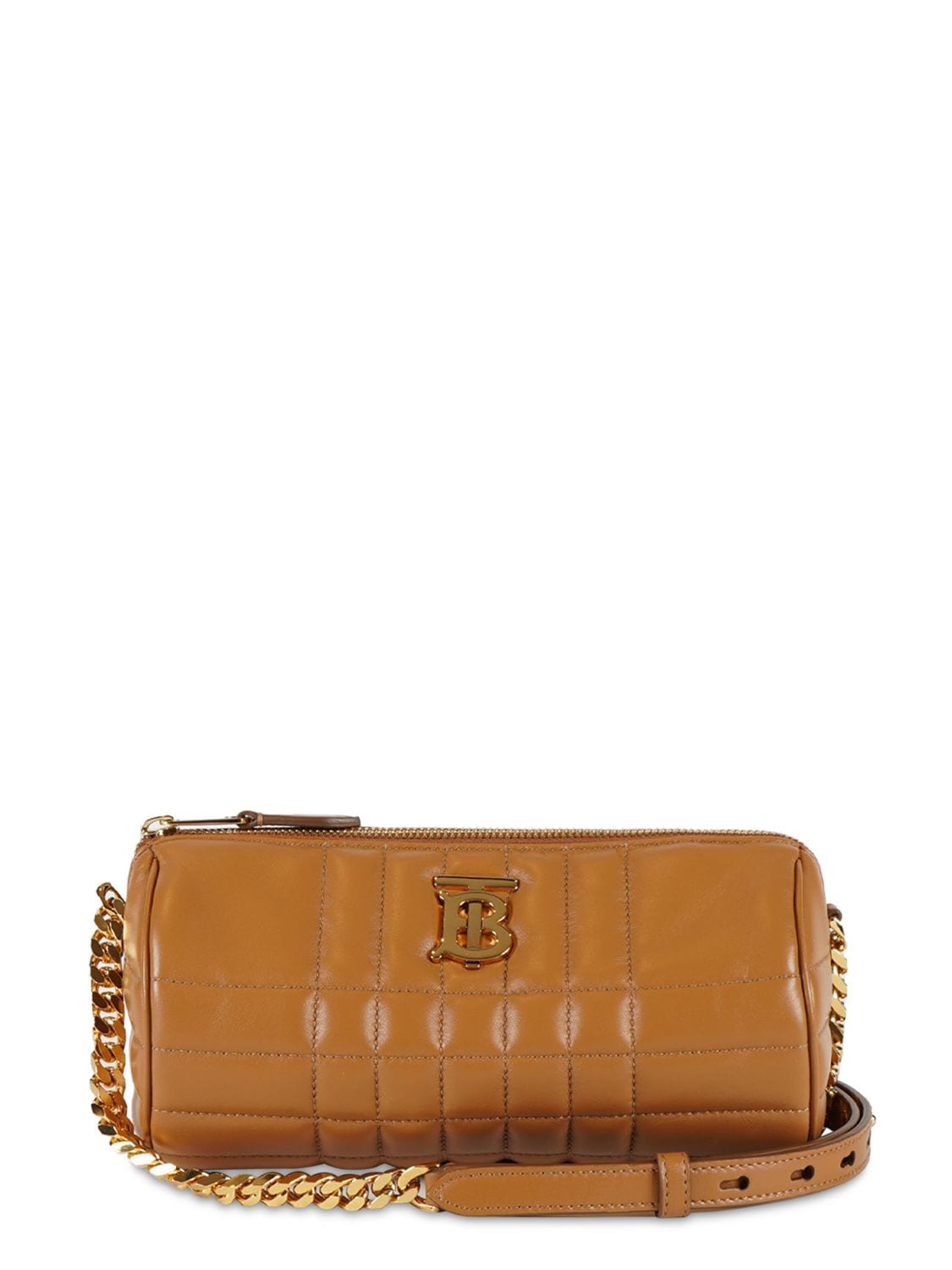 Burberry Lola Check Quilted Leather Barrel Crossbody Bag In Marple ...