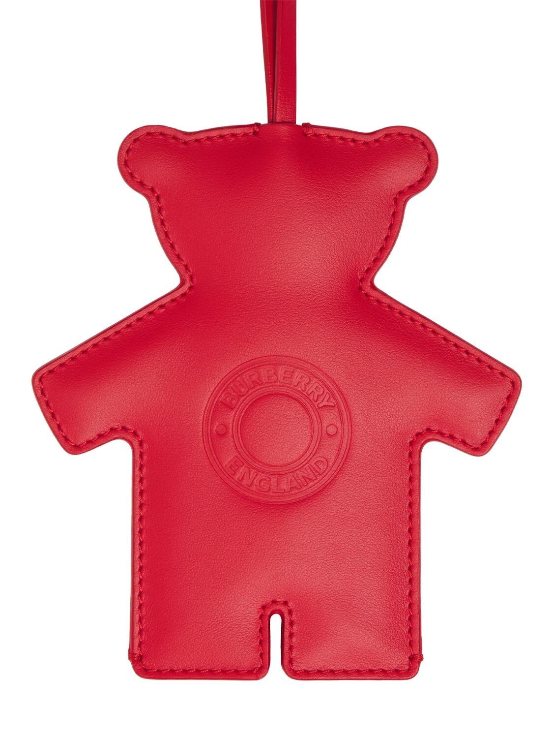 Burberry Thomas Grained Leather Charm In Bright Red