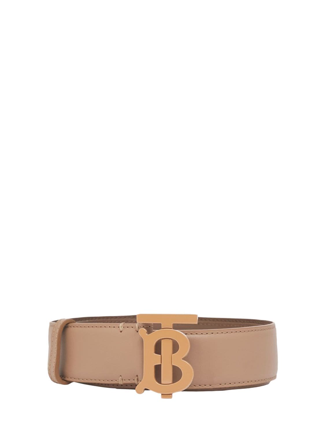 Burberry Camel Ladies Monogram Motif Leather Belt In Yellow