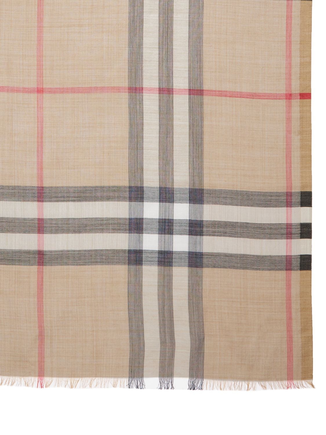 Shop Burberry Giant Check Wool & Silk Scarf In Archive Beige