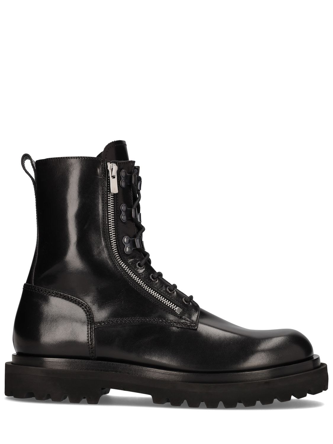 OFFICINE CREATIVE ULTIMATE LEATHER ZIP LACE-UP BOOTS