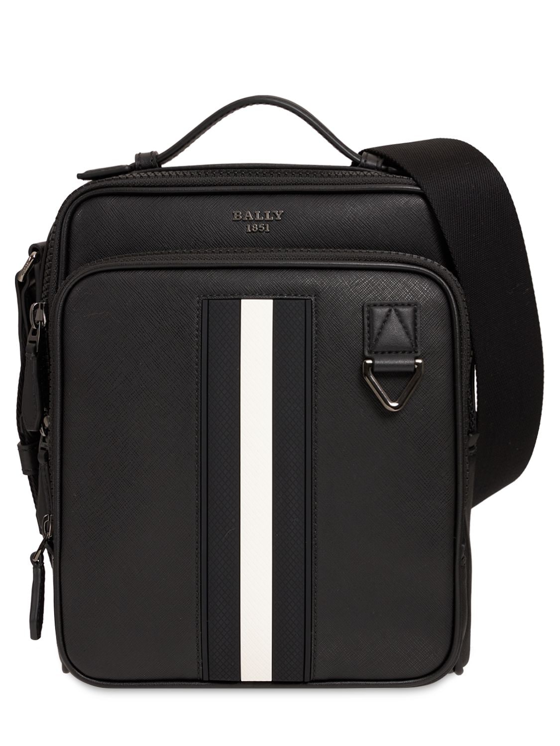 Bally Logo Stripe Leather Crossbody Bag In Black | ModeSens
