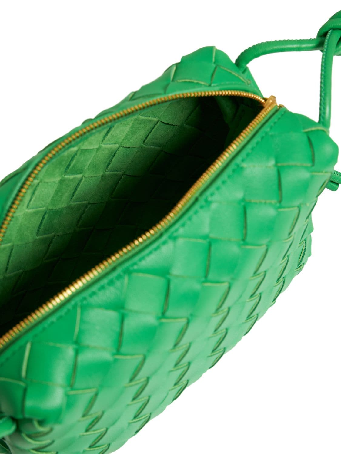 Bottega Veneta Point Shoulder Bag Braided Leather Small Green 2180131