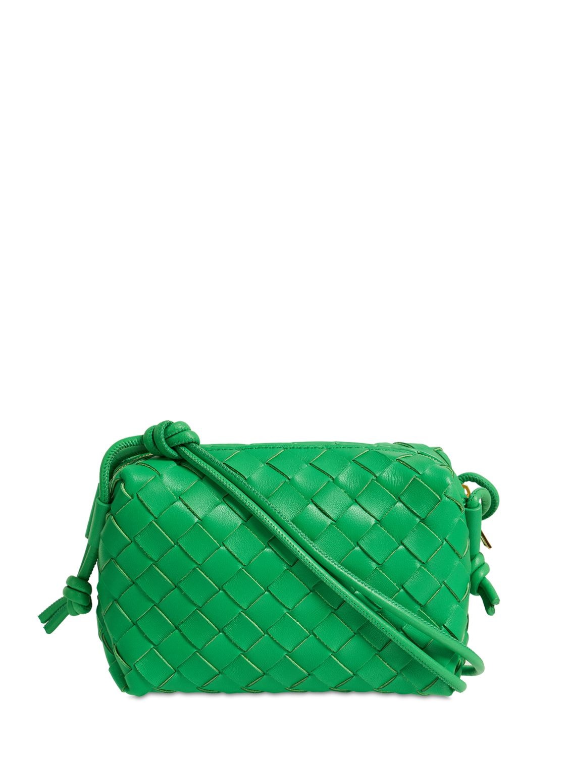 Shop Bottega Veneta Mini Loop Leather Camera Bag In Parakeet