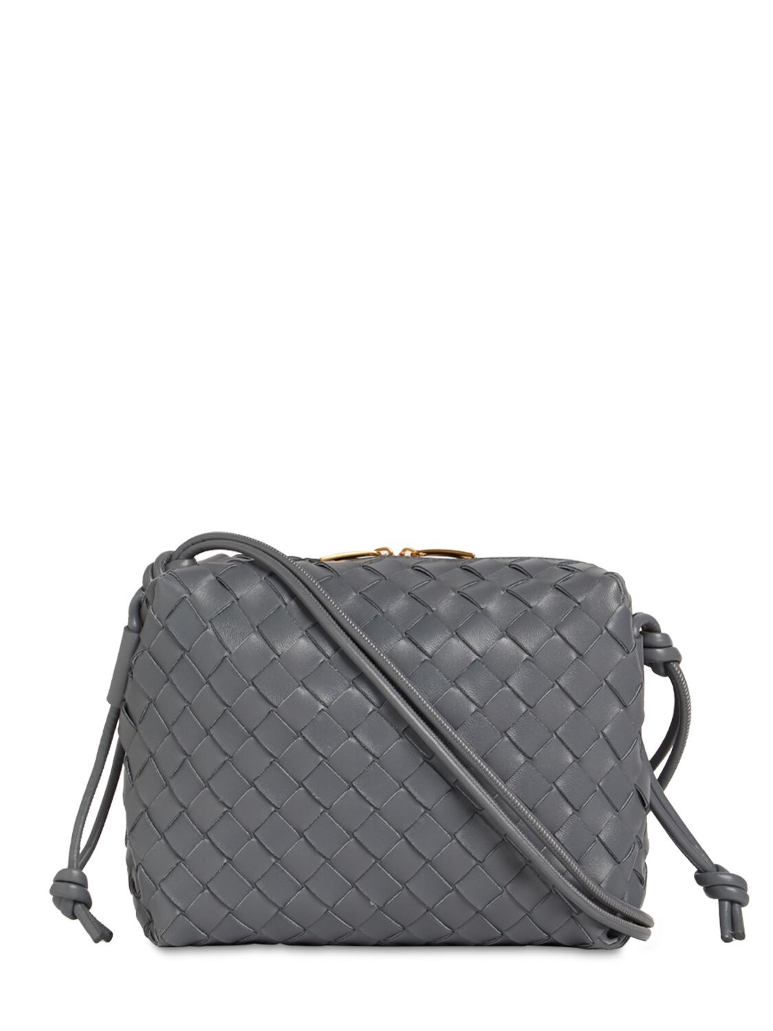 Shop Bottega Veneta Mini Loop Leather Camera Bag In Thunder