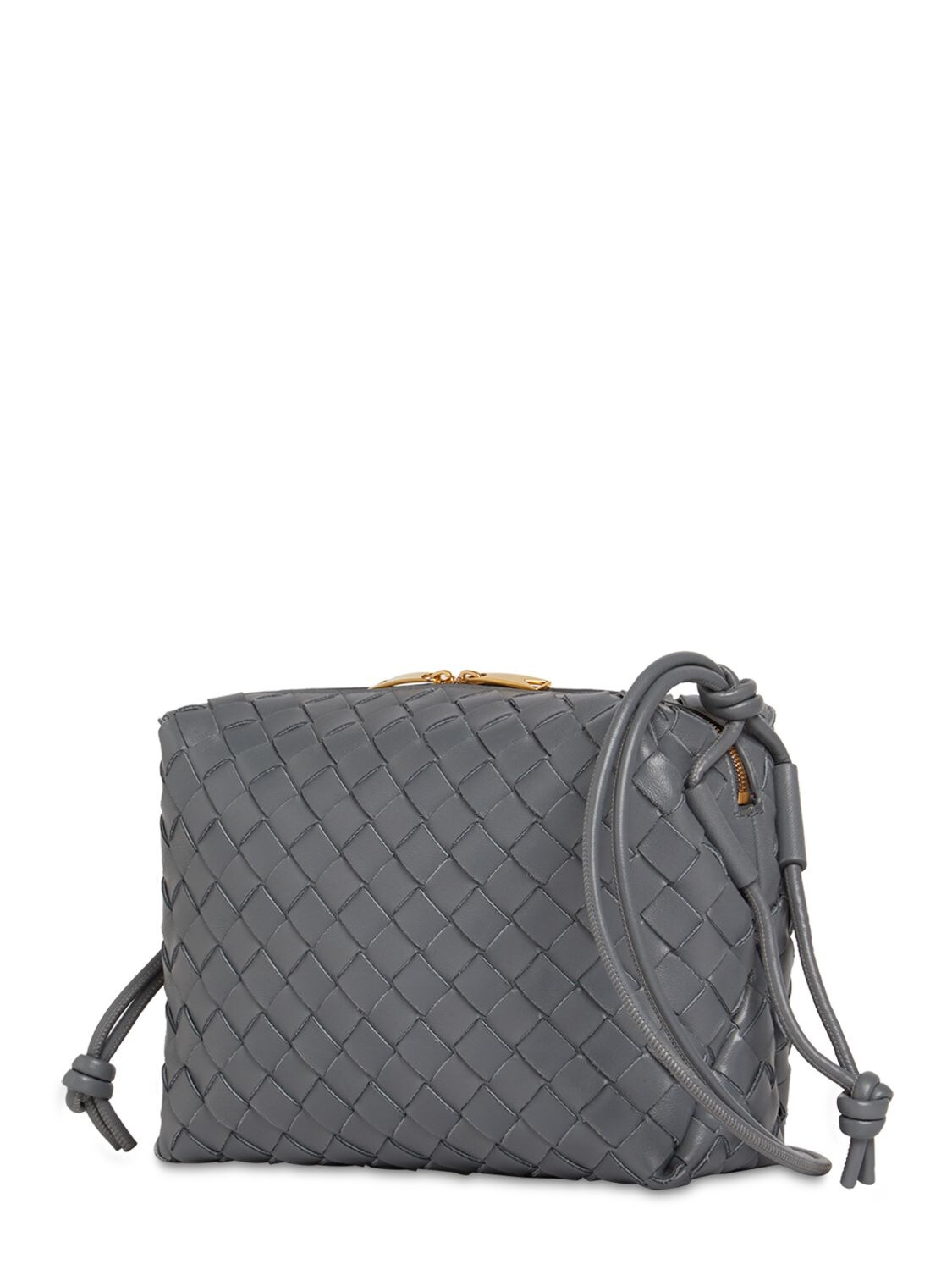 Shop Bottega Veneta Mini Loop Leather Camera Bag In Thunder