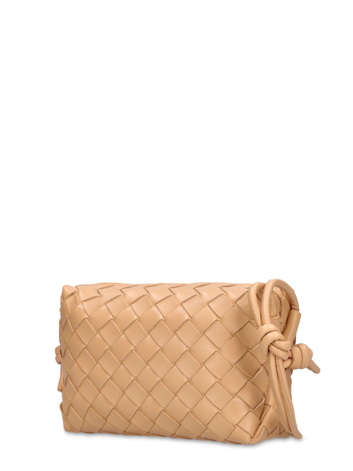 Shop Bottega Veneta Mini Loop Leather Shoulder Bag In Almond