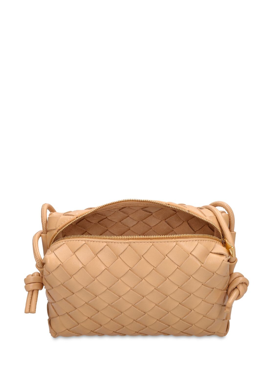 Bottega Veneta Mini Loop Leather Shoulder Bag In Almond | ModeSens