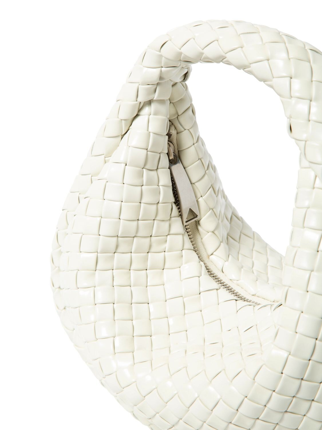 Shop Bottega Veneta Mini Jodie Padded Leather Top Handle Bag In Chalk