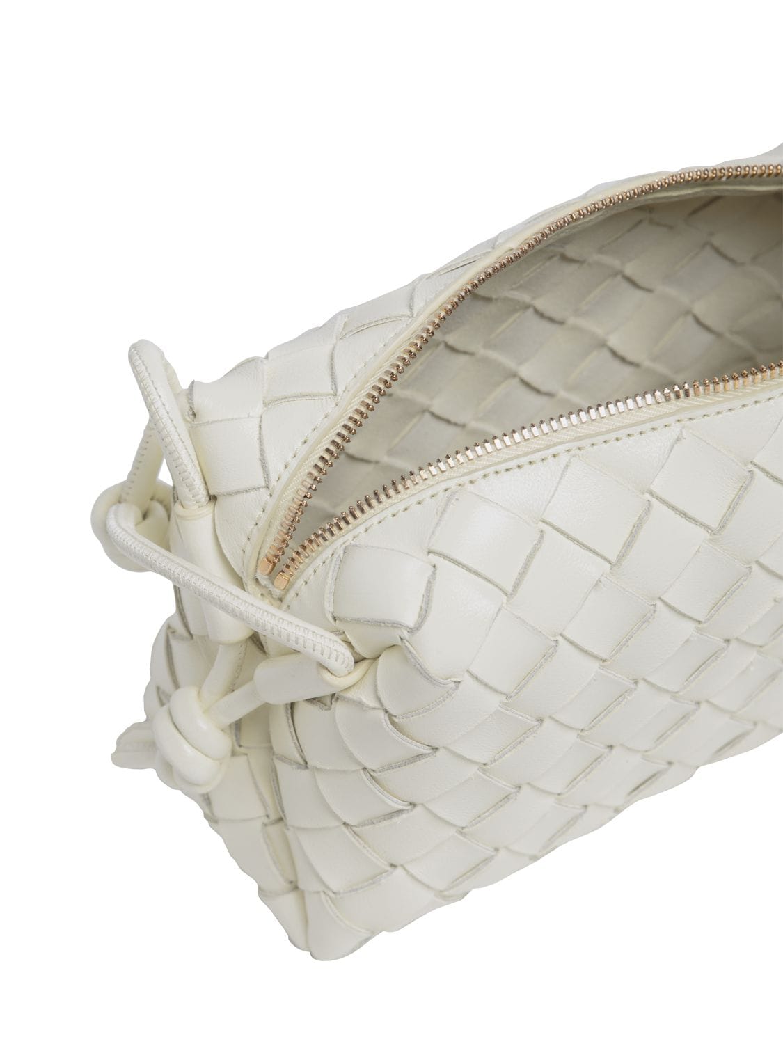 Shop Bottega Veneta Mini Loop Leather Camera Bag In White