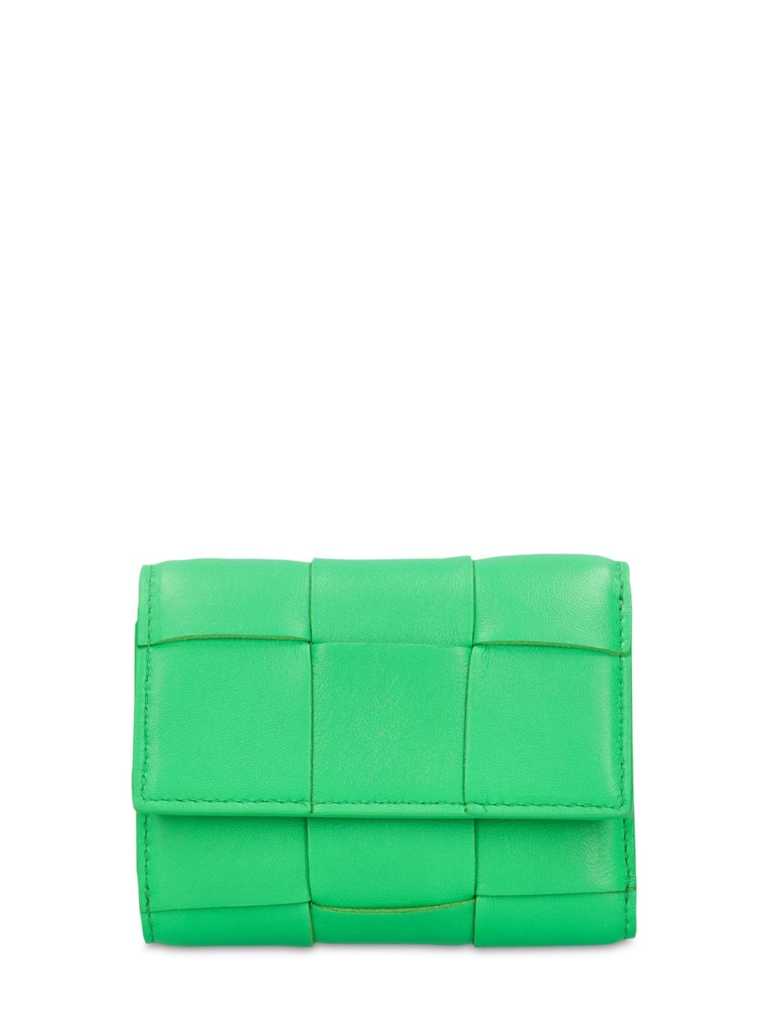 Bottega Veneta Intreccio Leather Bi-fold Wallet In Parakeet