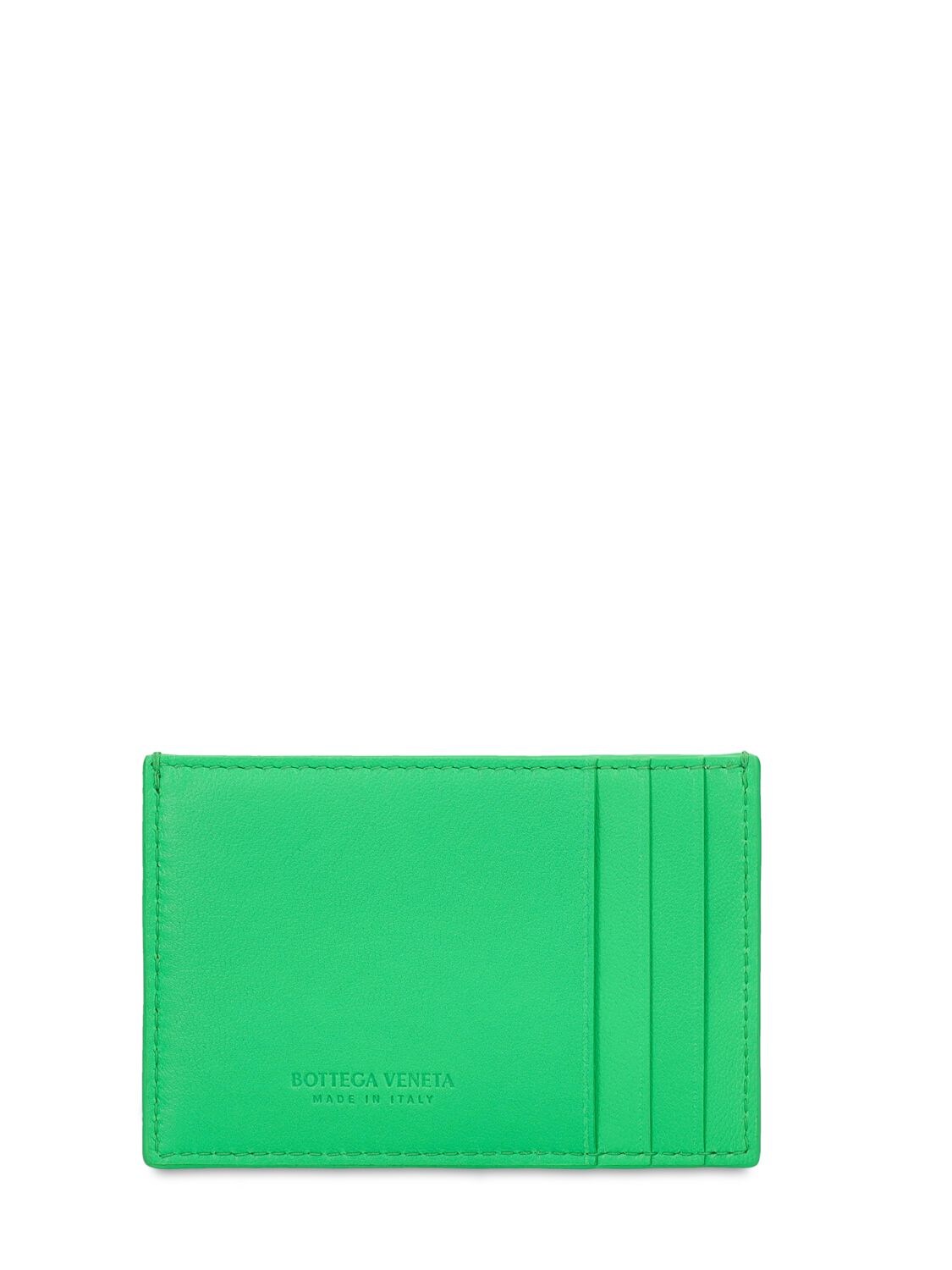 Shop Bottega Veneta Cassette Leather Credit Card Case In Parakeet