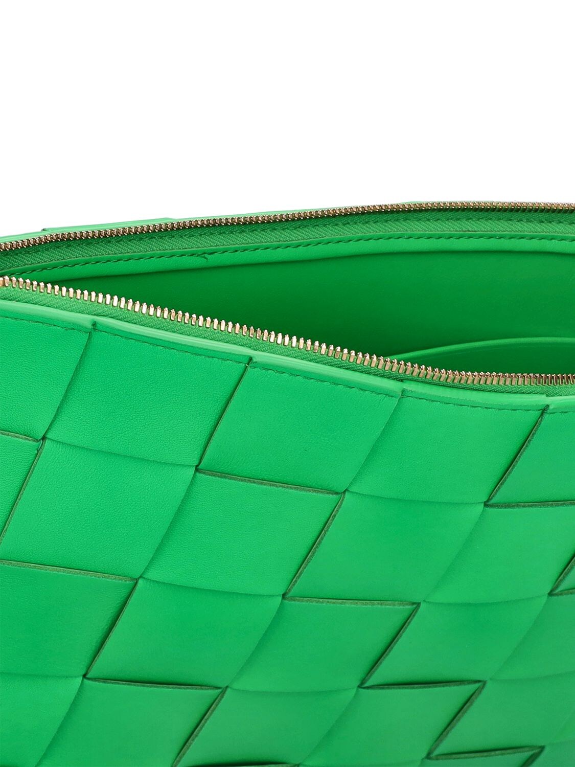 Shop Bottega Veneta Medium Intreccio Nappa Leather Pouch In Parakeet