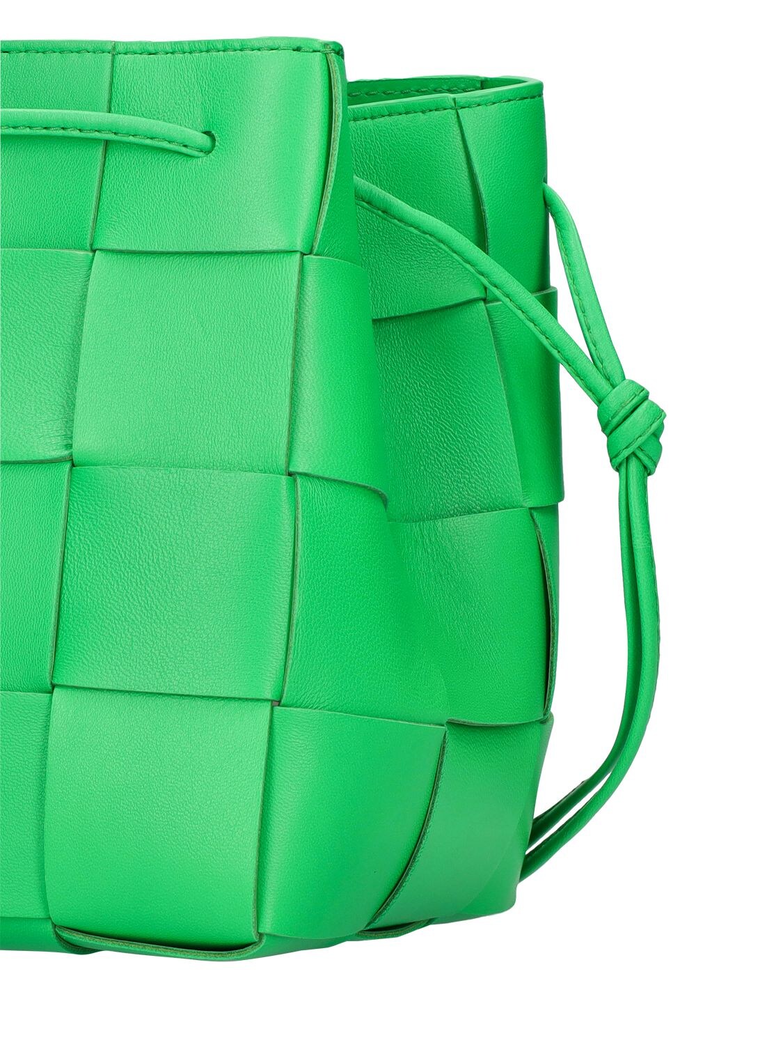 Shop Bottega Veneta Small Cassette Leather Bucket Bag In Parakeet