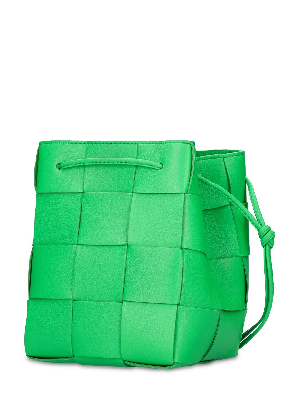 Shop Bottega Veneta Small Cassette Leather Bucket Bag In Parakeet