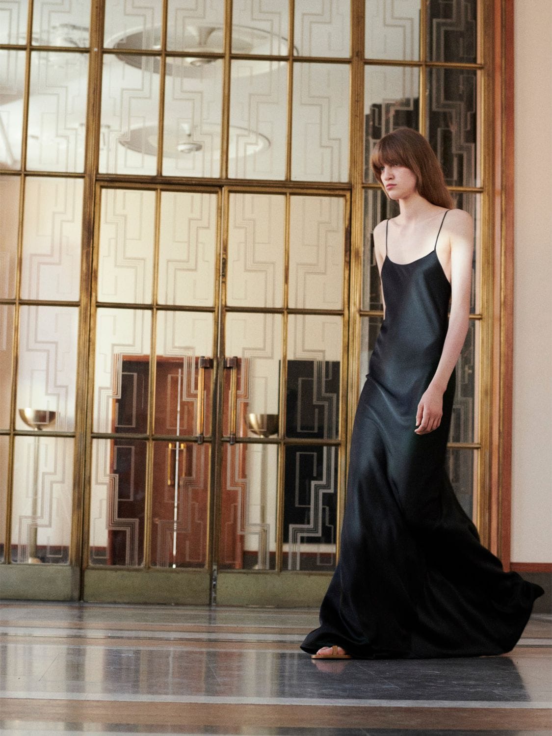 Shop Victoria Beckham Cami Open Back Satin Midi Slip Dress In Black