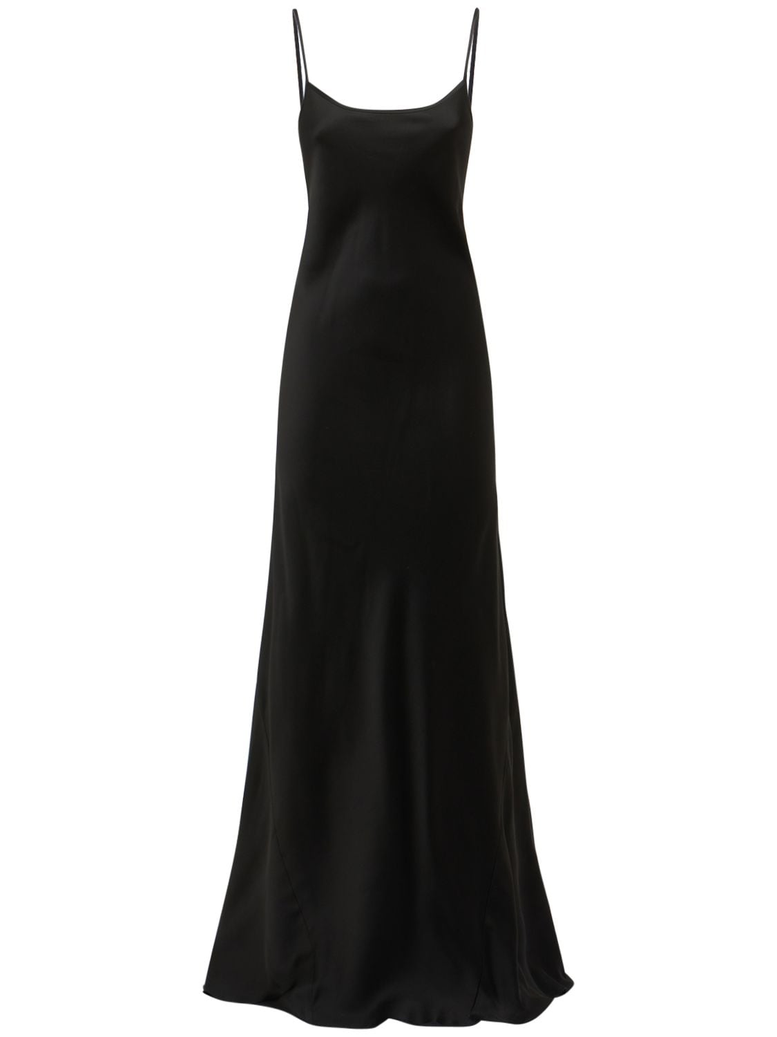Shop Victoria Beckham Cami Open Back Satin Midi Slip Dress In Black