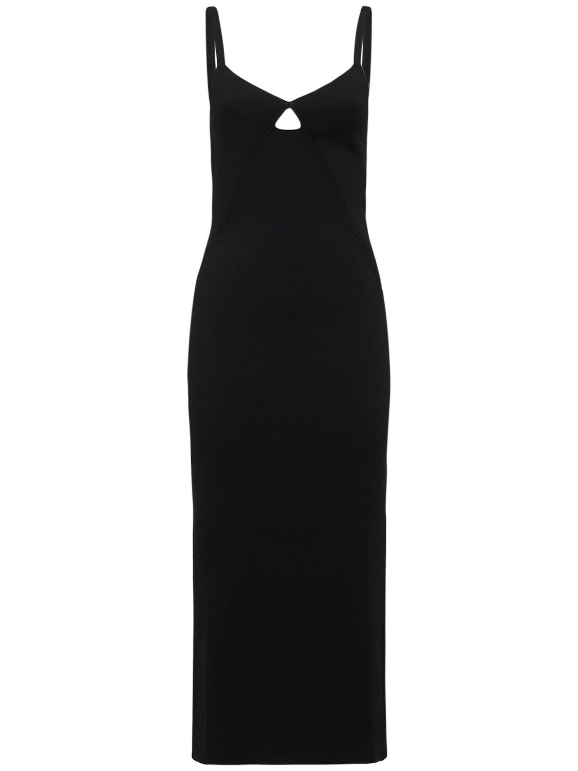 Khaite Vienna Stretch Viscose Long Dress In Black | ModeSens