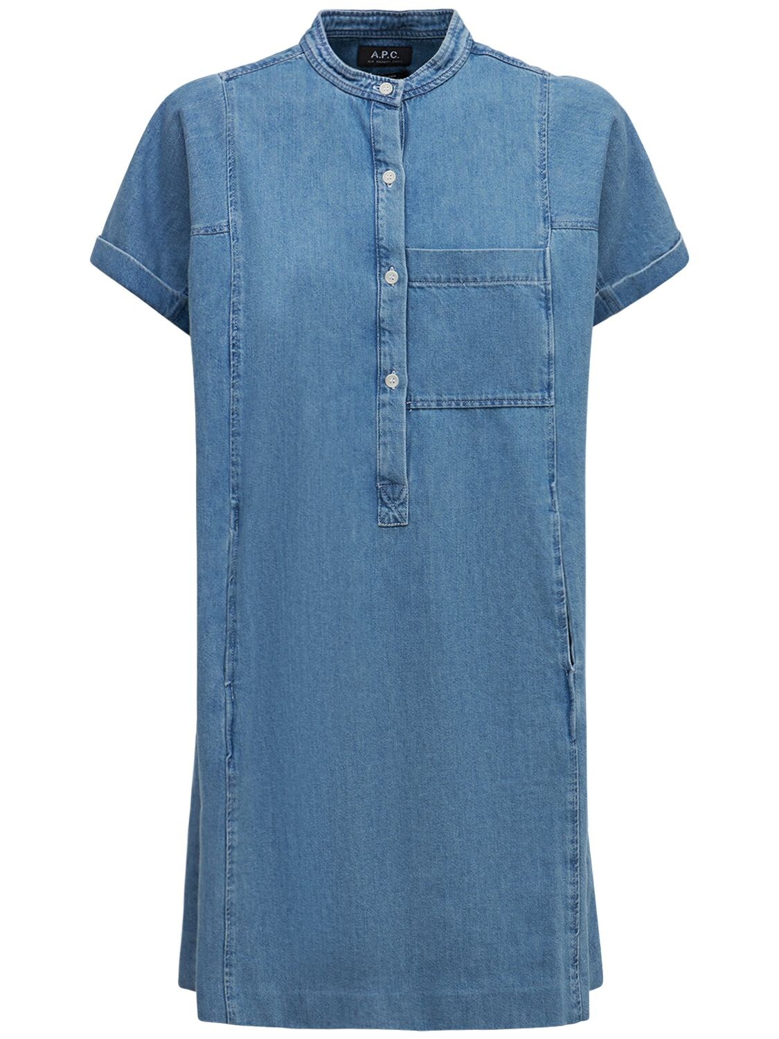 APC TEMPLE COTTON DENIM MINI DRESS
