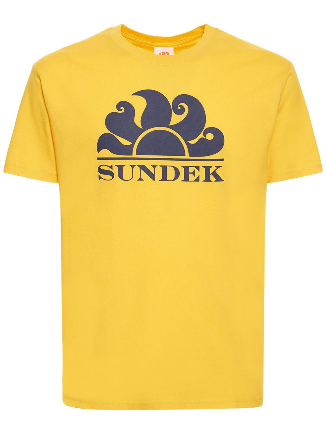 Sundek Logo Print Cotton Jersey T-shirt In Yellow