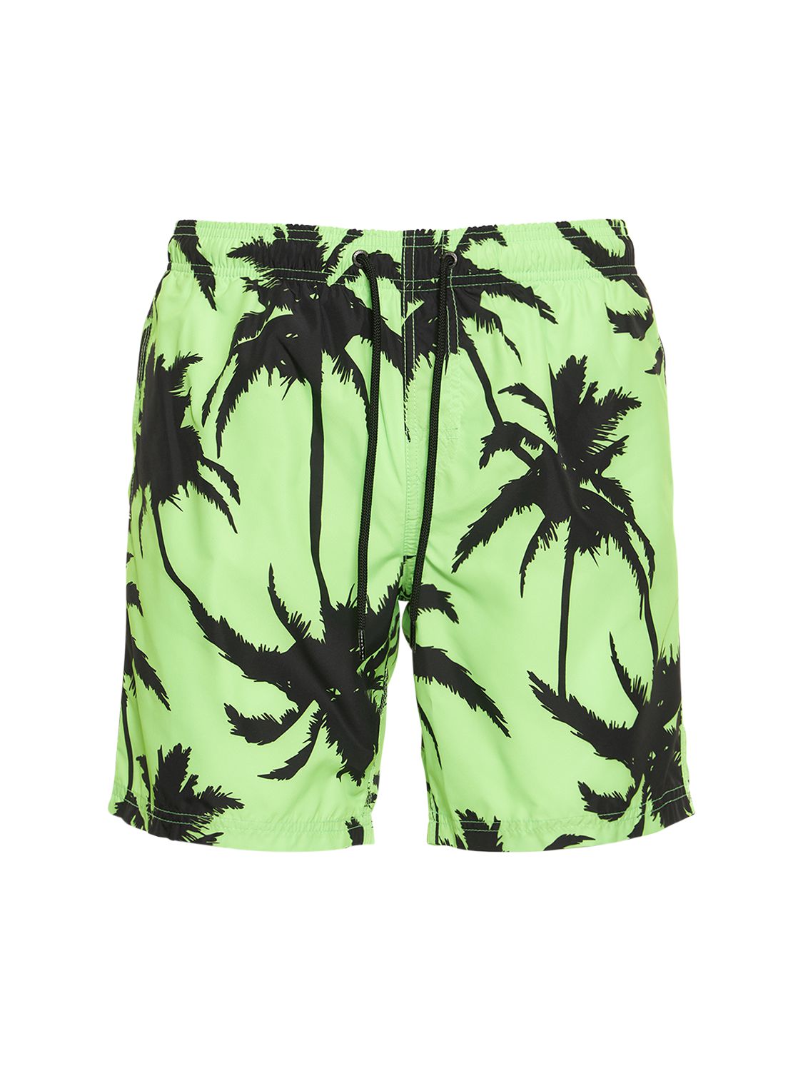 Sundek Palm Print Tech Swim Shorts In Neon Green ModeSens